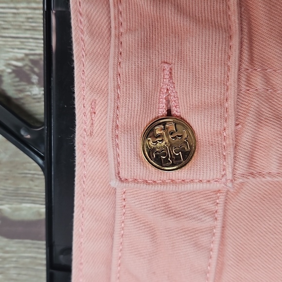 Tory Burch Alexa Cropped Soft Pink Coral Skinny Jeans Size 28 - Picture 2 of 9